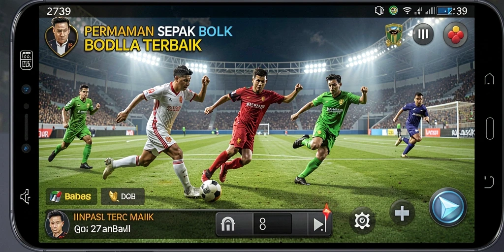 Screenshot dari gameplay <strong>2739</strong> yang menunjukkan aksi di lapangan sepak bola.