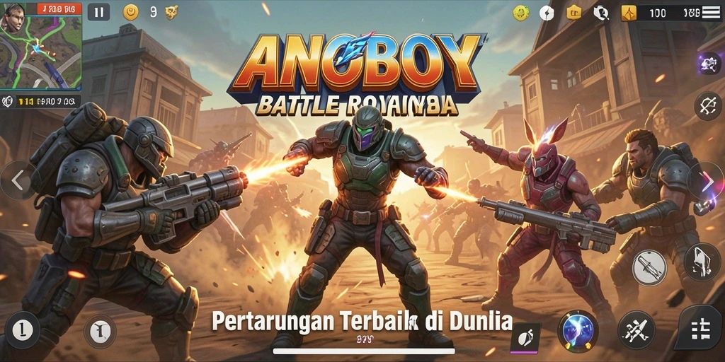 Tampilan gameplay ANOBOY yang menegangkan dalam pertempuran Battle Royale.