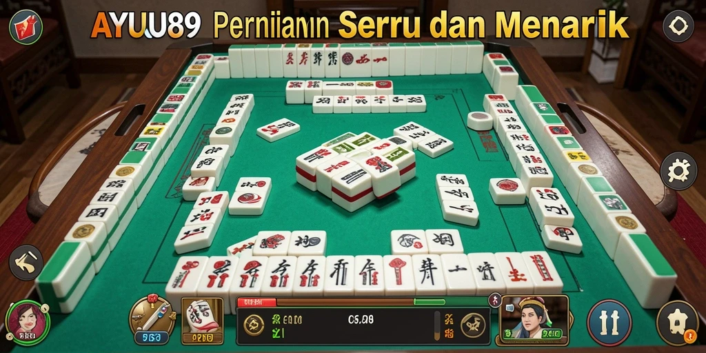 Gameplay seru AYU89 dalam menyusun ubin Mahjong.