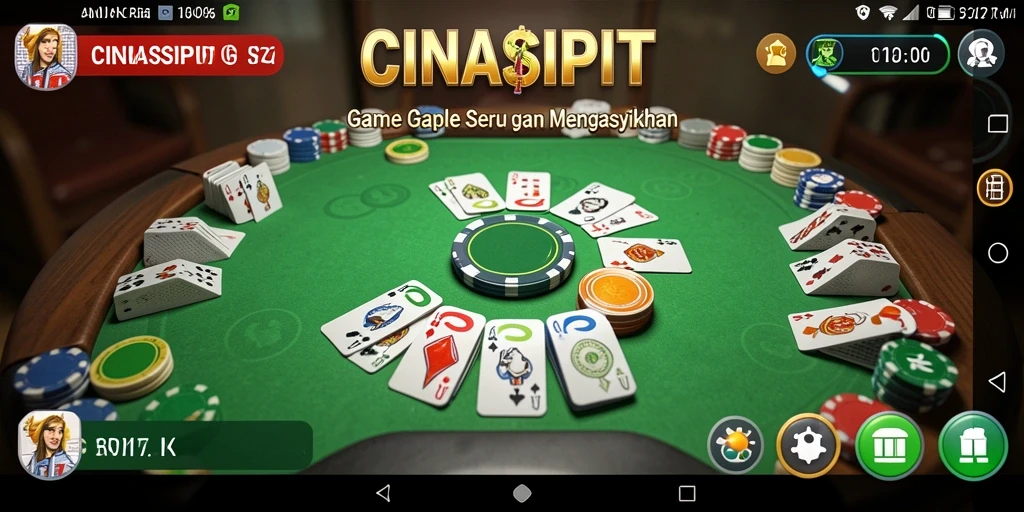 Tampilan gameplay seru CINASIPIT dalam permainan Gaple.