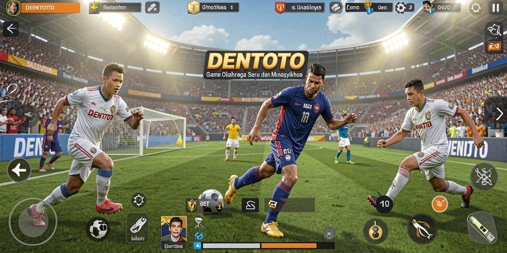 Game DENTOTO menampilkan aksi olahraga yang mendebarkan.