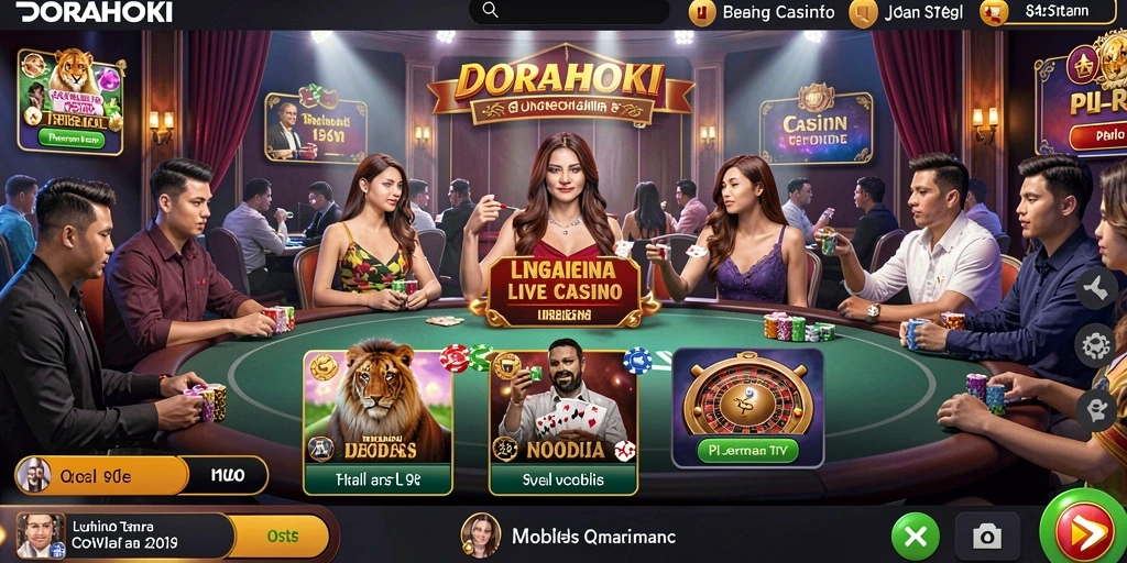 Screenshot gameplay <strong>DORAHOKI</strong> menampilkan keseruan permainan Live Casino.