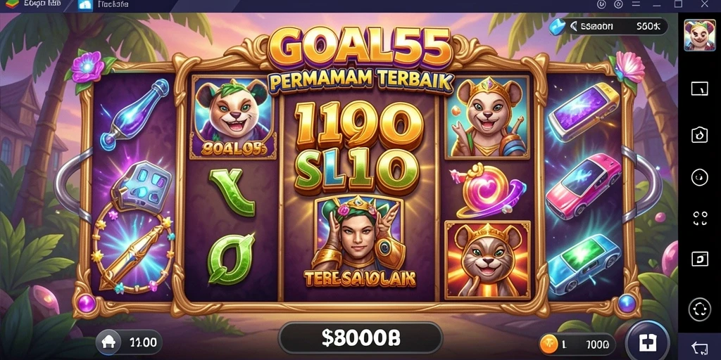 Tangkapan layar gameplay GOAL55 menunjukkan visual menakjubkan dari permainan slot.