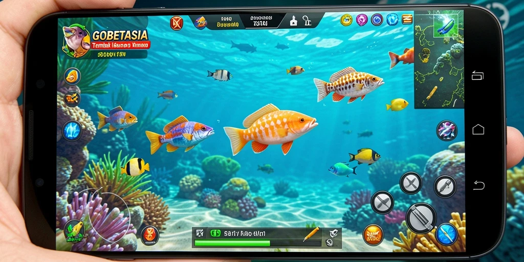 Gameplay GOBETASIA dengan variasi ikan yang menantang.