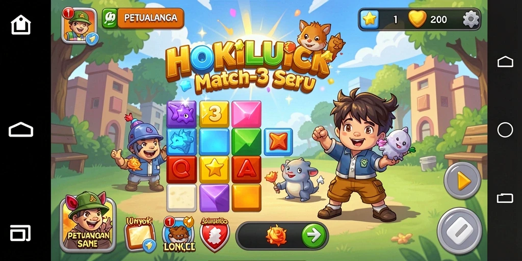 Tampilan gameplay HOKILUCK yang penuh warna dan menyenangkan.