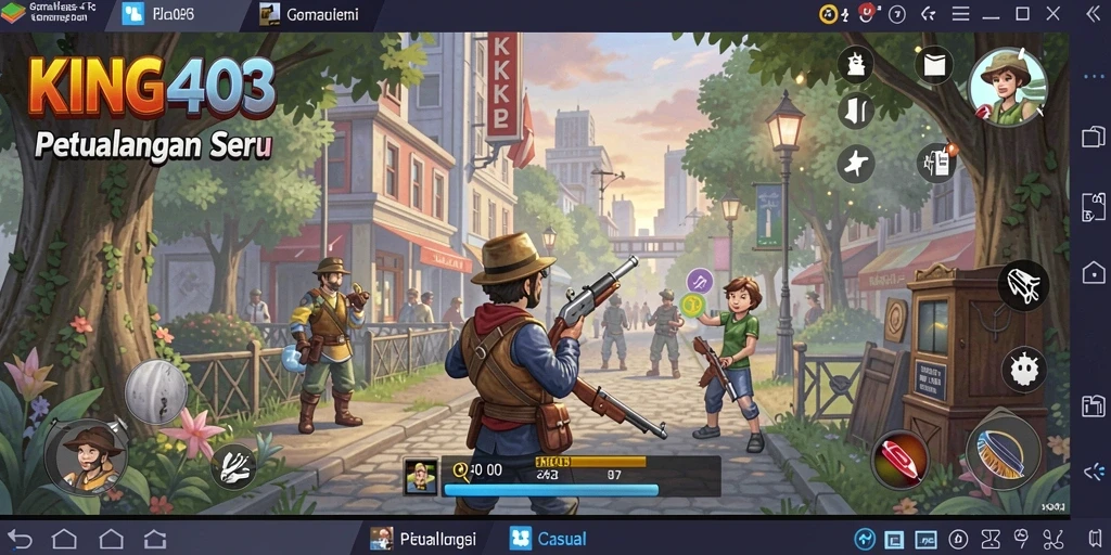 Screenshot KING403 menunjukkan gameplay yang penuh warna dan seru.