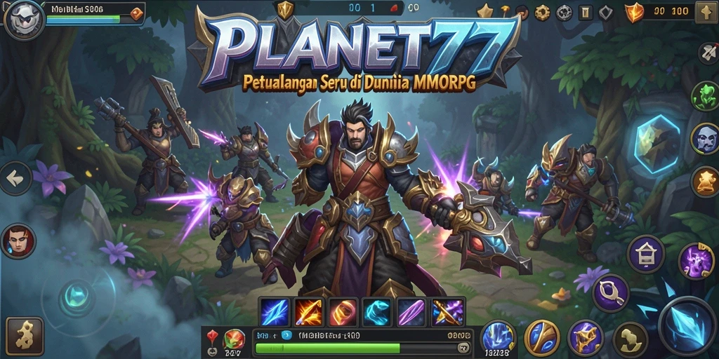 Screenshot PLANET77 menunjukkan aksi seru dalam gameplay MMORPG.