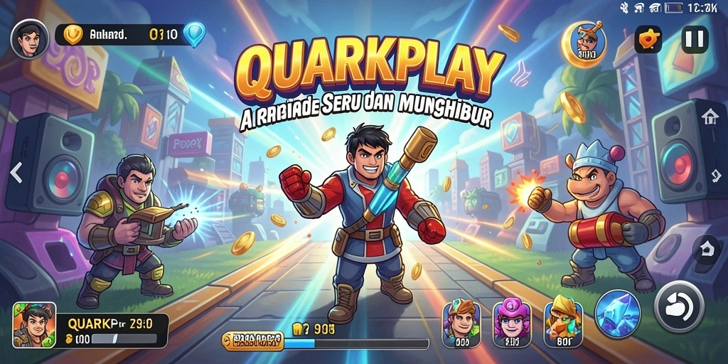 Tampilan gameplay yang menarik dalam QUARKPLAY dengan warna cerah.