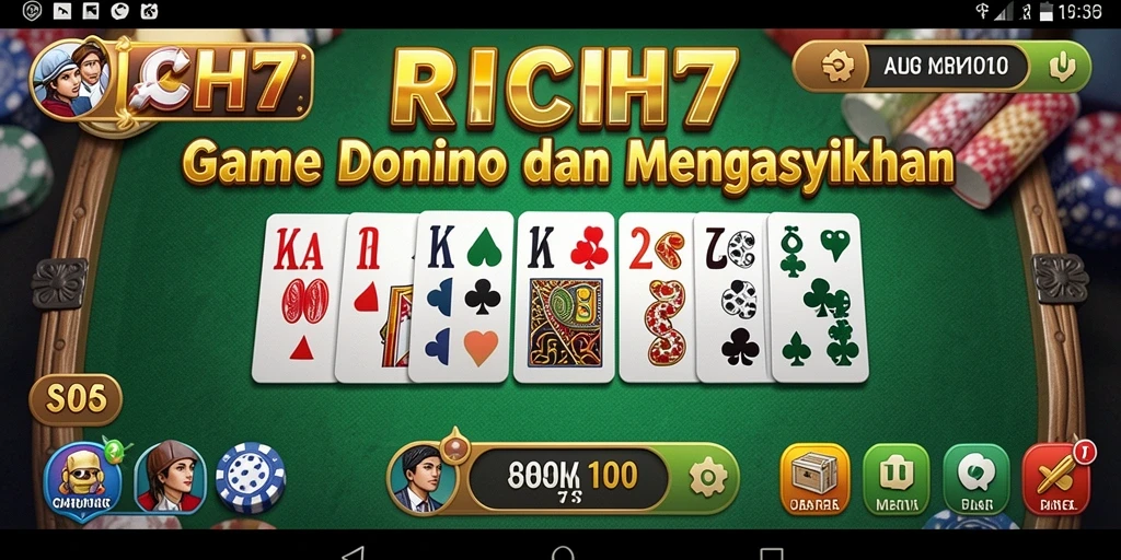 Tampilan yang menarik dari gameplay RICH7 di meja Domino.