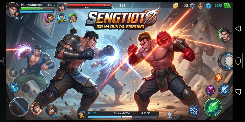 Tampilan aksi pertarungan seru dalam SENGTOTO dengan karakter unik.