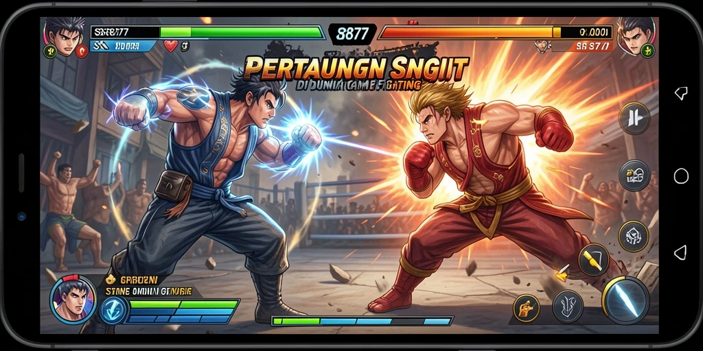 Tampilan permainan seru dengan aksi pertarungan yang mendebarkan.