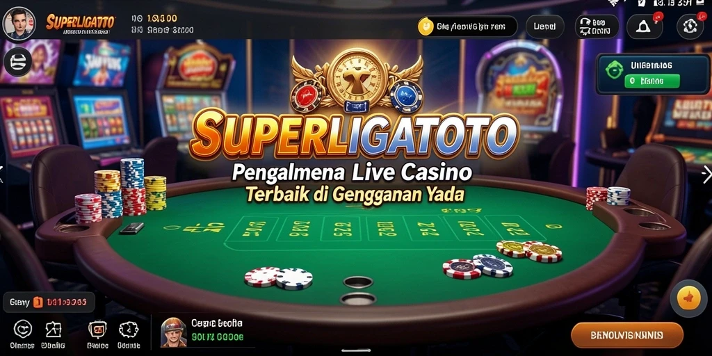Tampilan menarik gameplay Live Casino SUPERLIGATOTO dengan dealer profesional.